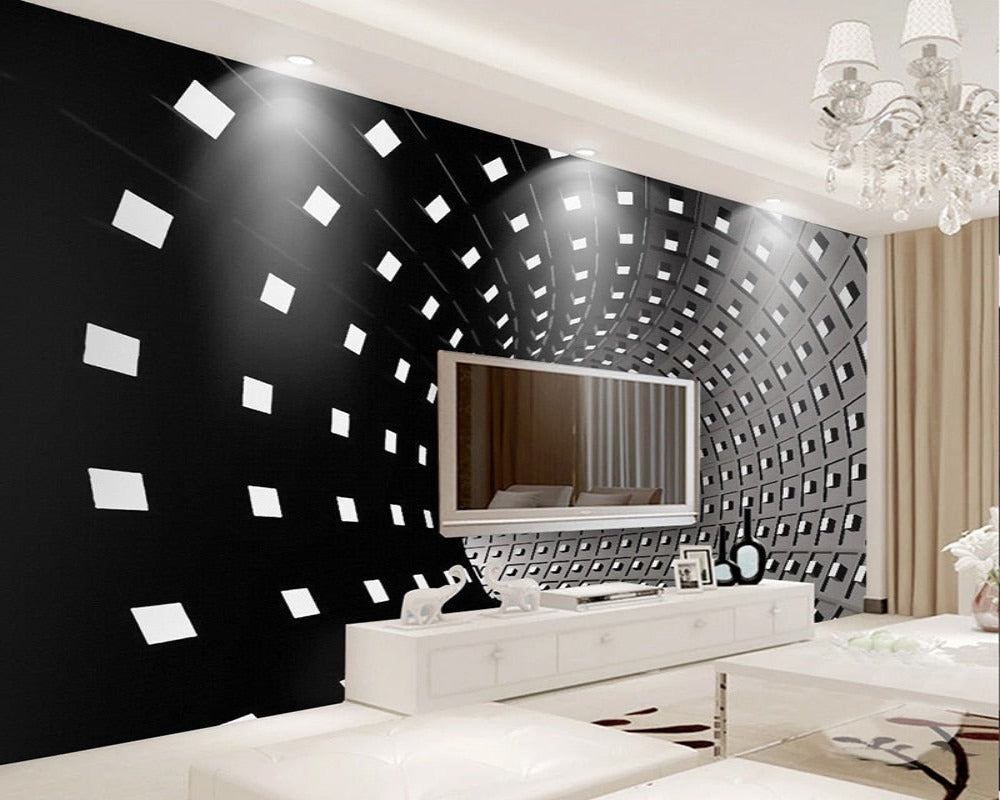 3D Wallpaper Black Space Tunnel